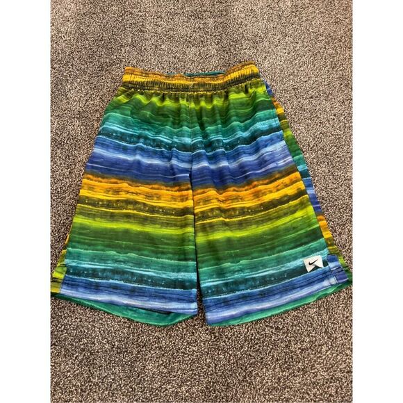 Nike youth medium Multicolor Striped swim Shorts - Picture 1 of 7